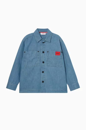 Logo Overshirt in Denim