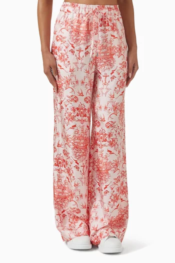 Sailor Tattoo Pyjama Pants in Silk-twill