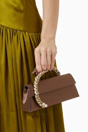 Karma Stone-encrusted Clutch in Satin