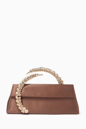 Karma Stone-encrusted Clutch in Satin