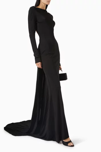 Open-back Gathered Gown
