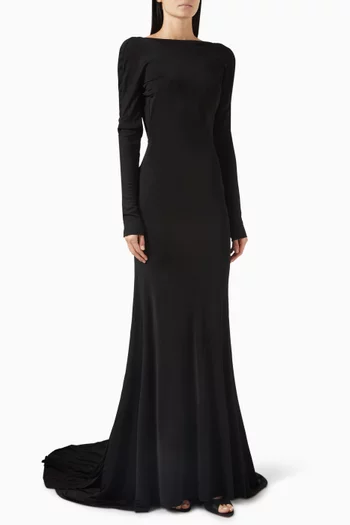Open-back Gathered Gown