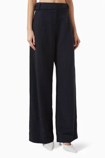 Crystal-embellished Pants in Wool
