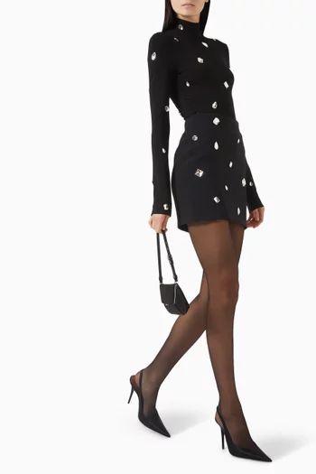 All-over Crystal Embellished Mini Skirt