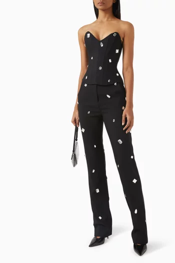 All-over Crystal Embellished Pants