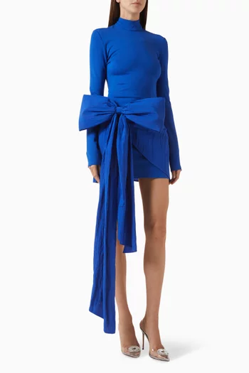 Bow Mini Dress in Jersey