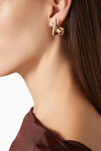 أقراط ميني بتصميم مخلب معدن مطلي ذهب عيار 18