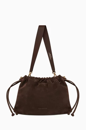 حقيبة شارلوت متوسطة برباط تضييق شمواه جلد عجل