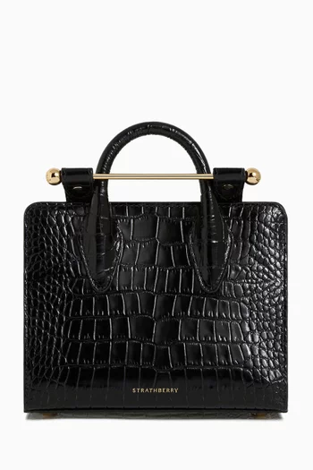 حقيبة يد ميني جلد عجل بنقشة جلد التمساح