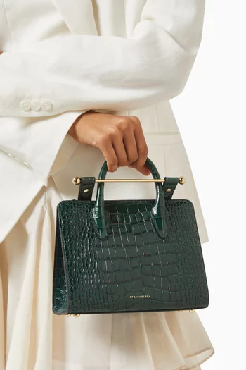 Mini Tote Bag in Croc-embossed Calf Leather