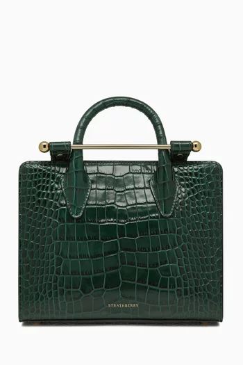 Mini Tote Bag in Croc-embossed Calf Leather