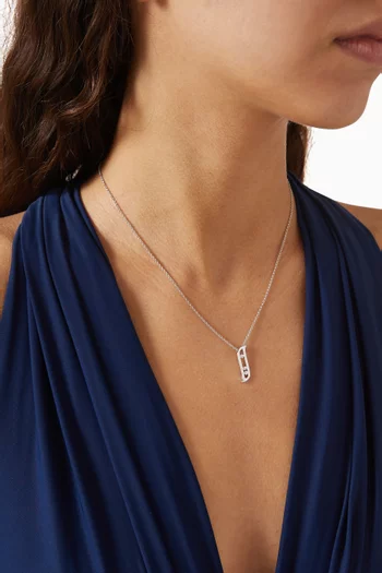 Alif Diamond Necklace in 18kt White Gold