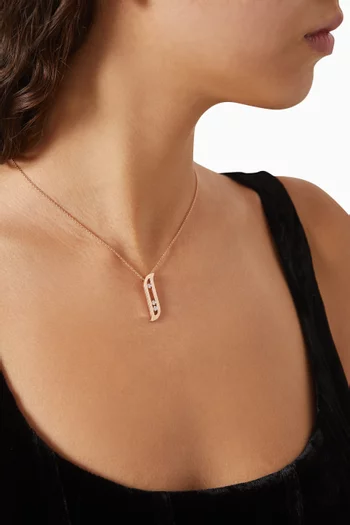 Alif Diamond Necklace in 18kt Rose Gold