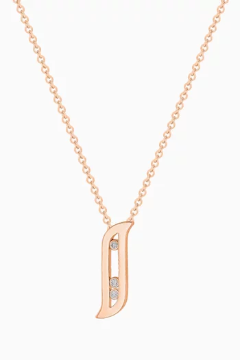 Alif Diamond Necklace in 18kt Rose Gold