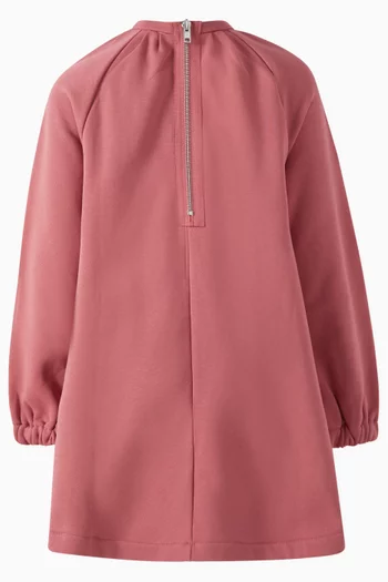 Patch Pocket Mini Dress in Cotton Fleece