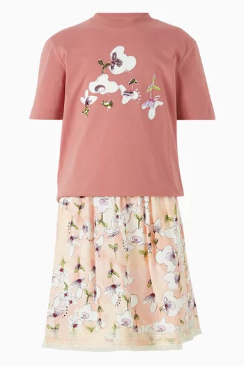 Orchid Sequins Logo-print T-shirt