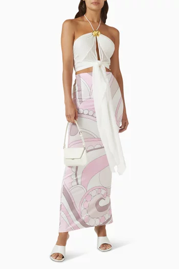 Coral Orchid Drape Top in Viscose
