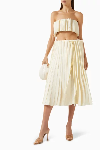 Two-piece Top & Skirt Set in Crepe