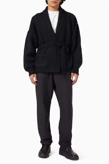 Hand-knit Belted Cardigan