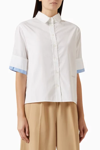 Contrast Shirt in Cotton Poplin