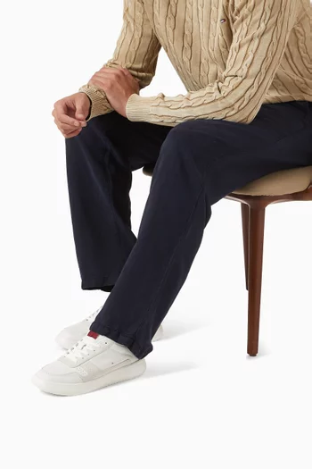 Fine-cleat Sneakers in Leather