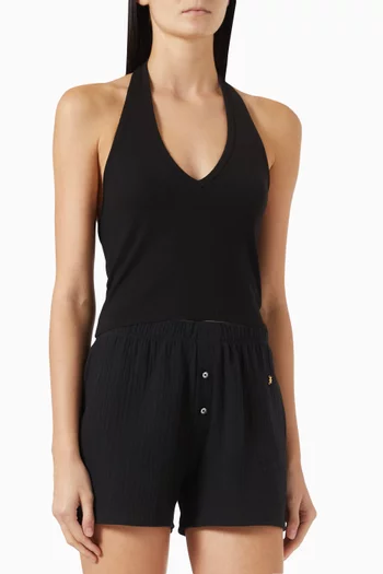Halter Top in Ribbed-knit