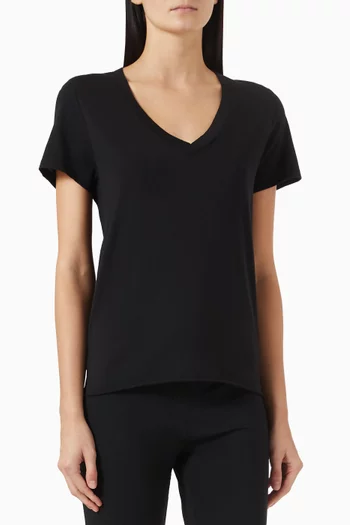 V-neck T-shirt in Cotton-modal