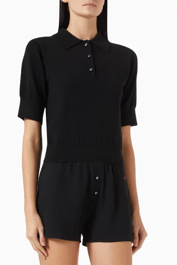 Journey Crop Polo Shirt in Cashmere