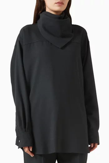 Oversized Bandana Blouse in Wool Twill