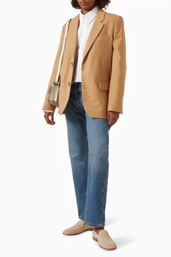 Single Breasted Blazer in Wool-flannel