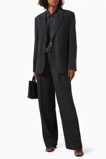 Single Breasted Jacket in Wool-tricotine