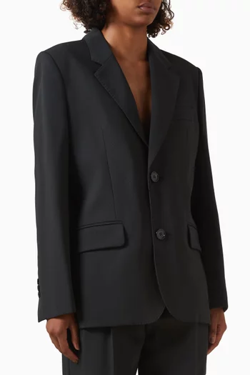 Single Breasted Jacket in Wool-tricotine