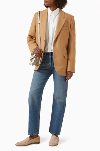 Ami De Coeur Cropped Oversized Shirt in Cotton Oxford