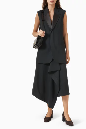 Wrap Midi Skirt in Wool