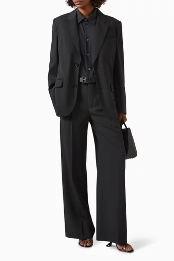 Tabs Wide-leg Pants in Wool-tricotine
