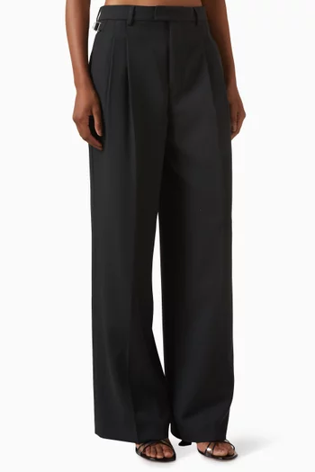 Tabs Wide-leg Pants in Wool-tricotine