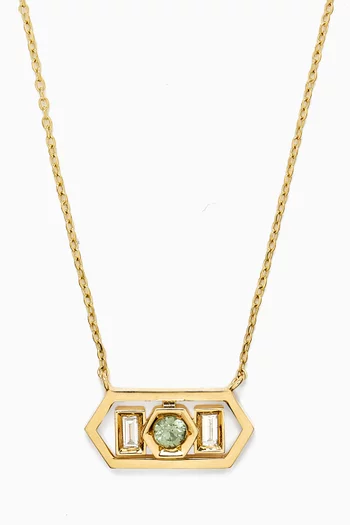 قلادة بيهايف هني مرصعة بالماس والياقوت ذهب عيار 18