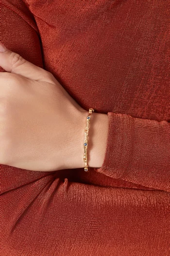 Beehive Sapphire Bangle in 18kt Gold