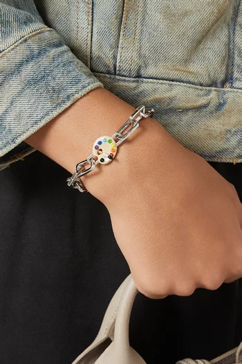 Paint Palette Charm in Sterling Silver