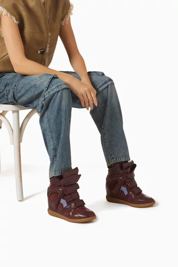 Bekett Wedge Sneakers in Leather & Suede