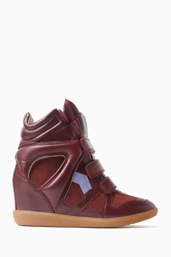 Bekett Wedge Sneakers in Leather & Suede