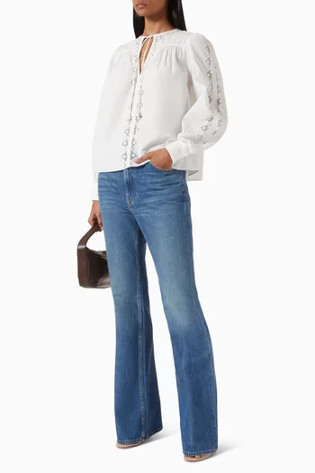 Kady Embroidered Blouse in Cotton