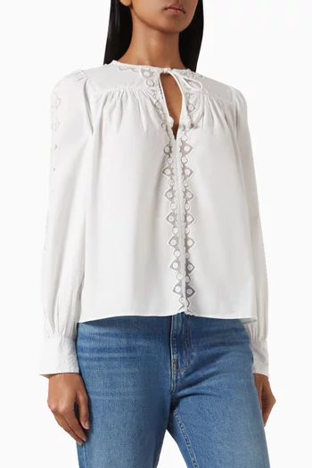 Kady Embroidered Blouse in Cotton