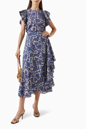 Sabina Faux Wrap Skirt in Cotton-viscose
