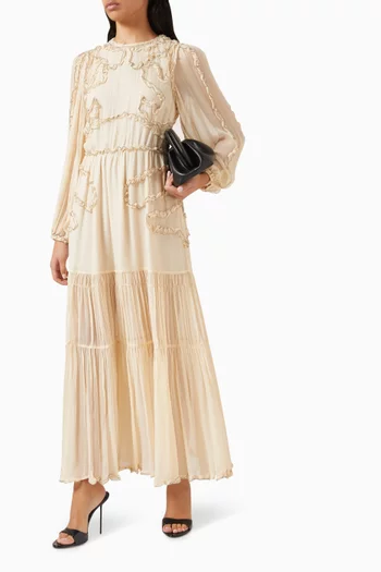 فستان إيونا حرير وشيفون