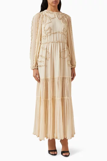 فستان إيونا حرير وشيفون