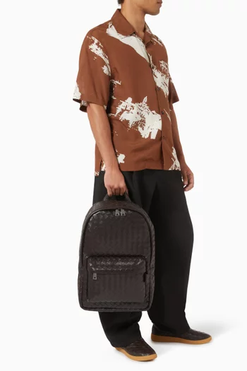 Backpack in Intrecciato Leather