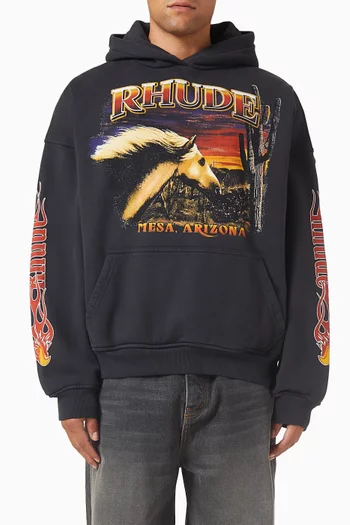 Mesa Stallion-print Hoodie in Cotton