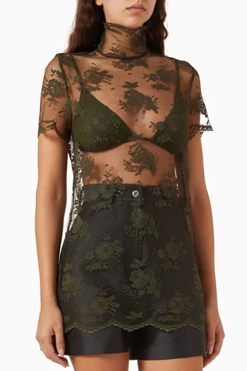 High-neck Top in Lace
