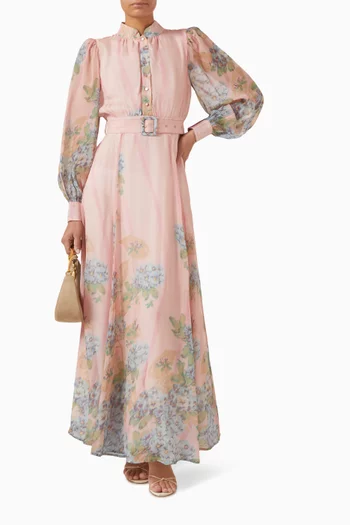 فستان بنقشة زهور أورجانزا